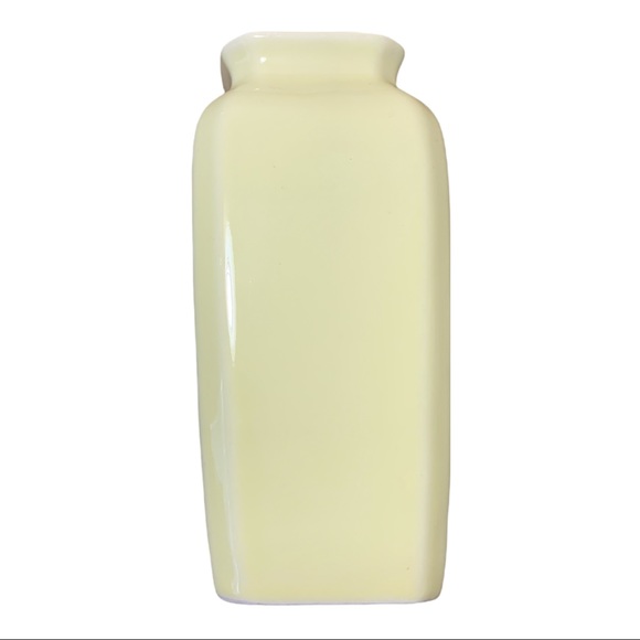 Vintage Shabby Chic Soft Yellow Flowers Gold Rim Floral Vase - Picture 3 of 5